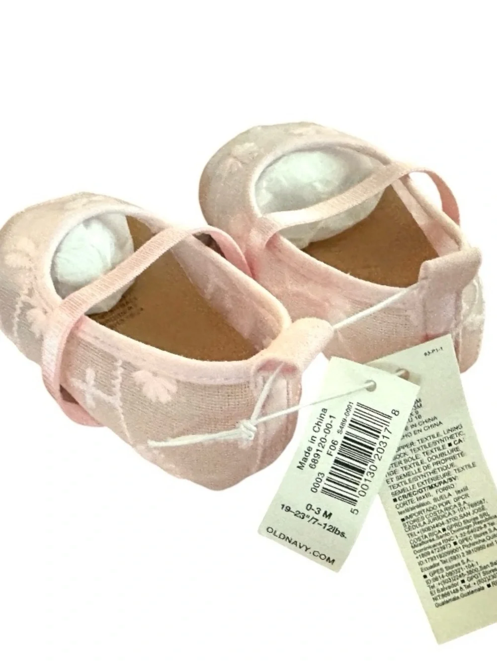 NWT Old navy Baby Embroidered Mesh Ballet Flats size 0-3 months